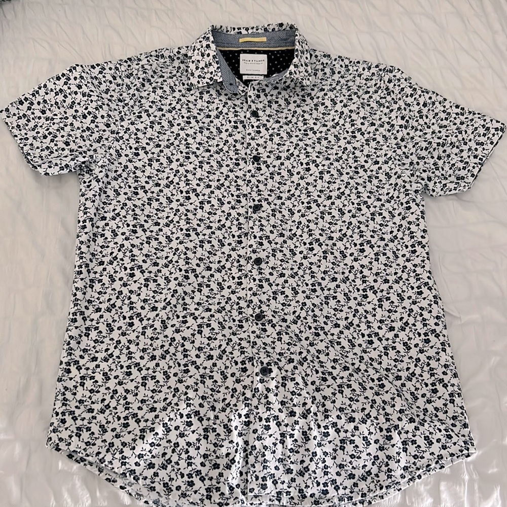 Mens floral short sleeve “Denim & Flower”
